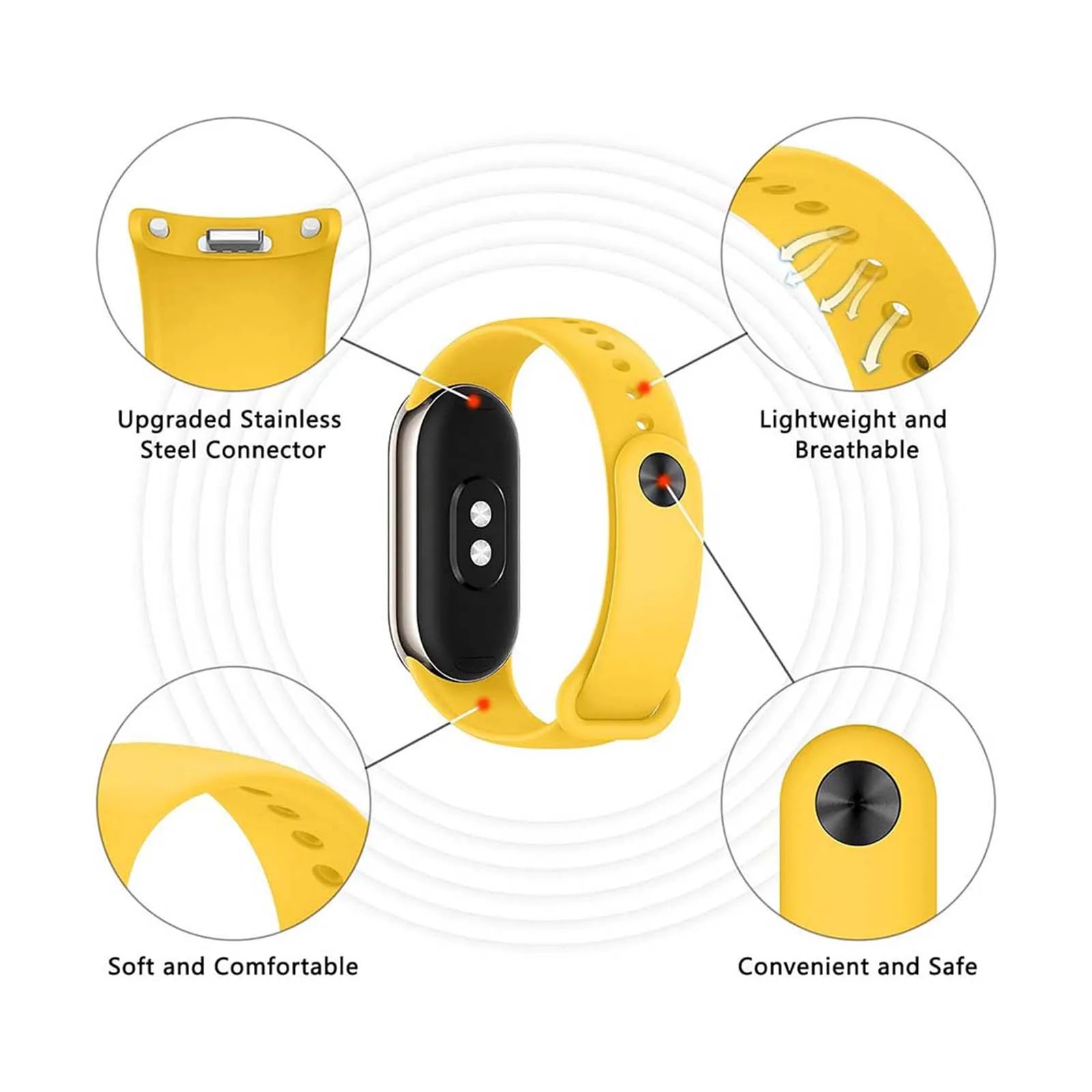 4-Pack Silicone Bands for Xiaomi Mi Band 8 – Mixed Colors Smartwatch Bands Oasis Select