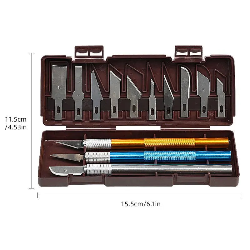 Manual Precision Carving Knife Set Non-slip Pen Style Cutter Practical Gadget for DIY Art Seal and Paper Cutting Oasis Select green