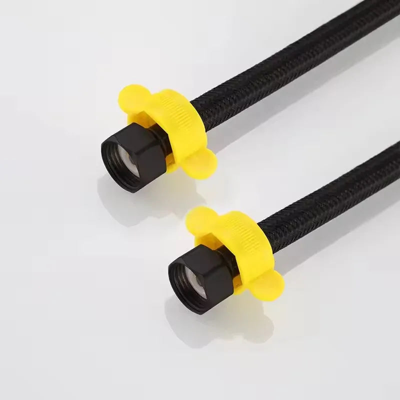 New G1/2" Black Nylon Water Inlet Hose Faucet Hose Water Heater Pipe Toilet Connection Kitchen Bathroom Hose All Black Tube Oasis Select