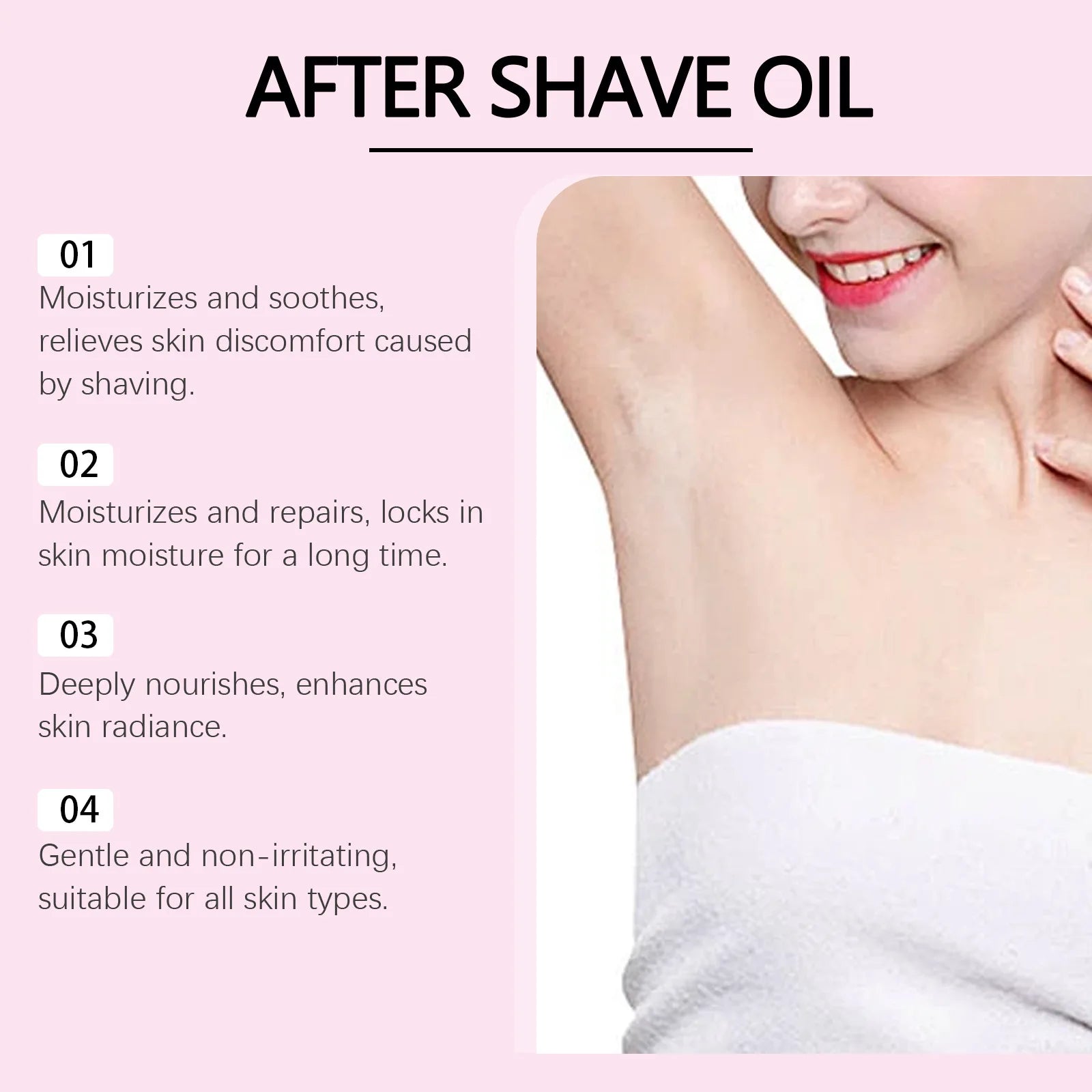 Strawberry Vanilla After Shave Care Oil 90ML Women Smooth Skin Moisturizes Soft Serve Hair removal Shave Oil After Shave Oil﻿ ﻿ Oasis Select
