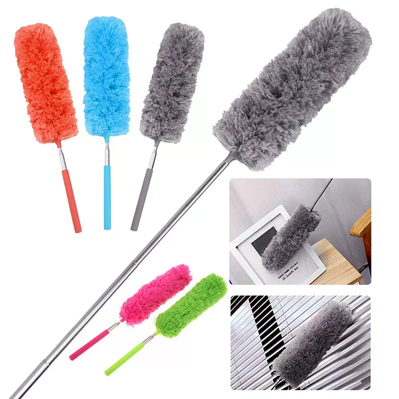 Retractable Duster Stainless Steel Long Handle Dusting Brush Car Household Cleaning Tools Microfiber Dust Brush Oasis Select