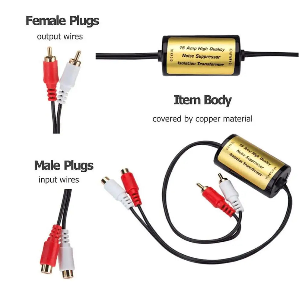 RCA Noise Filter for Car Audio – Ground Loop Isolator