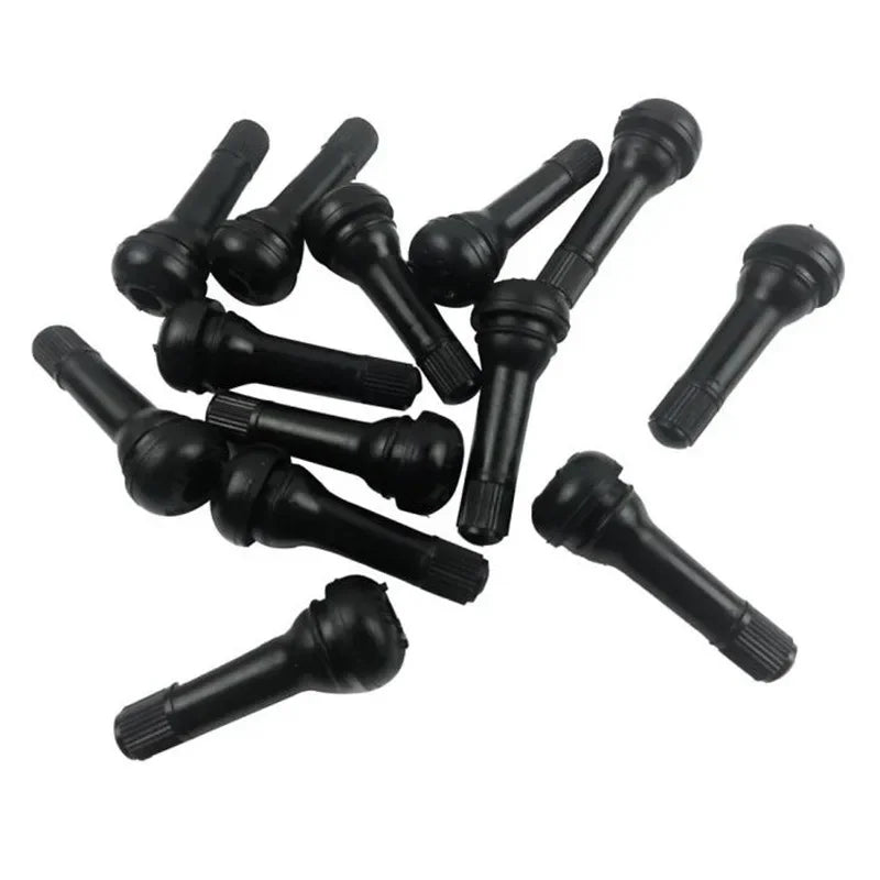 TR414 Tubeless Car Wheel Tire Valve Stems with Caps Tyre Rubber Valves with Dust Caps Black Rubber Valve Stems Accessories Oasis Select