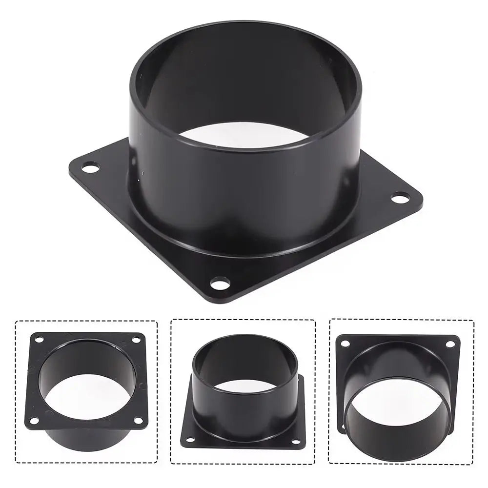1Pcs 75/100/120/150mm Flange Connector Square Bottom Pipe Fitting Air Inlet And Outlet ABS Black Air Ducting Connection Flange Oasis Select