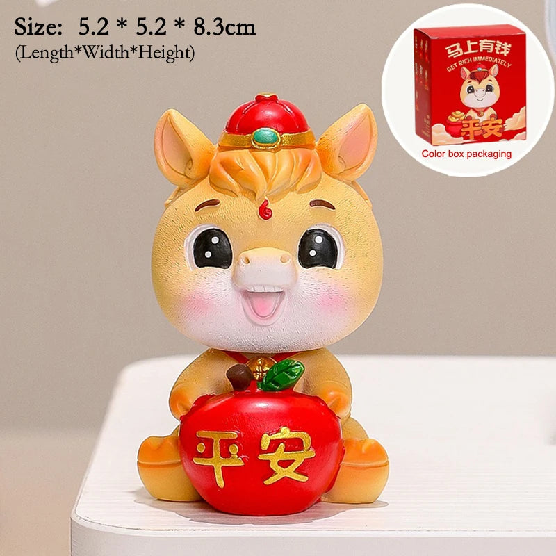 2026 Year of The Horse Table Decoration Charming Pony Accessory Lucky New Year Gift and Cute Car Decor DIY Craft Oasis Select A37
