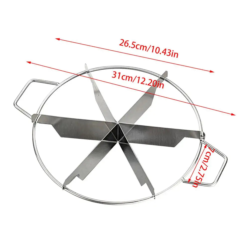 Cake Cutter Slicer Stainless Steel Pastry Portion Marker Pizza Pie Divider Even 6-8 Slices Cake Portioner Baking Tools Kitchen Oasis Select 6slice