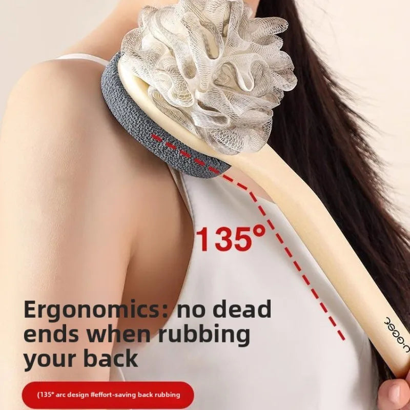 Creative Double Sided Bath Brush Back Rubbing Massage Body Exfoliating Brush Long Handle Rubbing Back Artifact Cleaning Tools Oasis Select