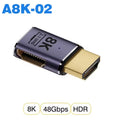 HDMI2.1 Cable Adapter HDMI Male to Female Converter Adapter Support 8K 60Hz 4K 120Hz 48Gbps For HDTV Computer Laptop Monitor Oasis Select A8K-02