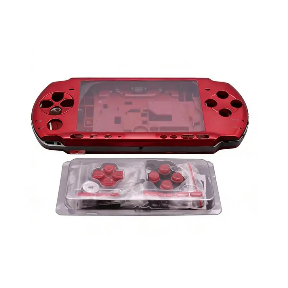 Full Replacement Housing Shell Kit for PSP 3000 Console Complete Case Cover With Buttons Screws DIY Repair Parts for PSP3000 03 Oasis Select red