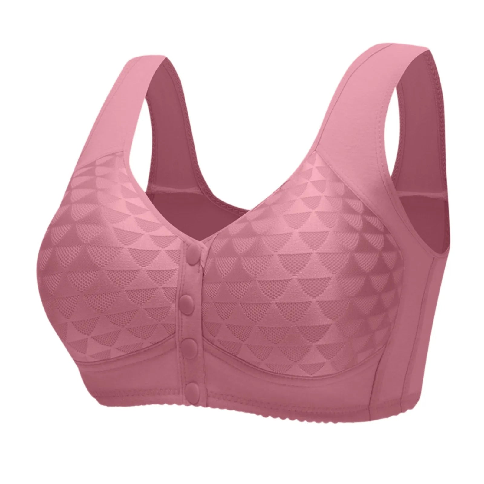 Plus Size Sports Bra Comfortable Wireless Bra with Thin Cotton Cup Breathable Supportive and Shaping Floral Print Lightly Padded Oasis Select Pink 36