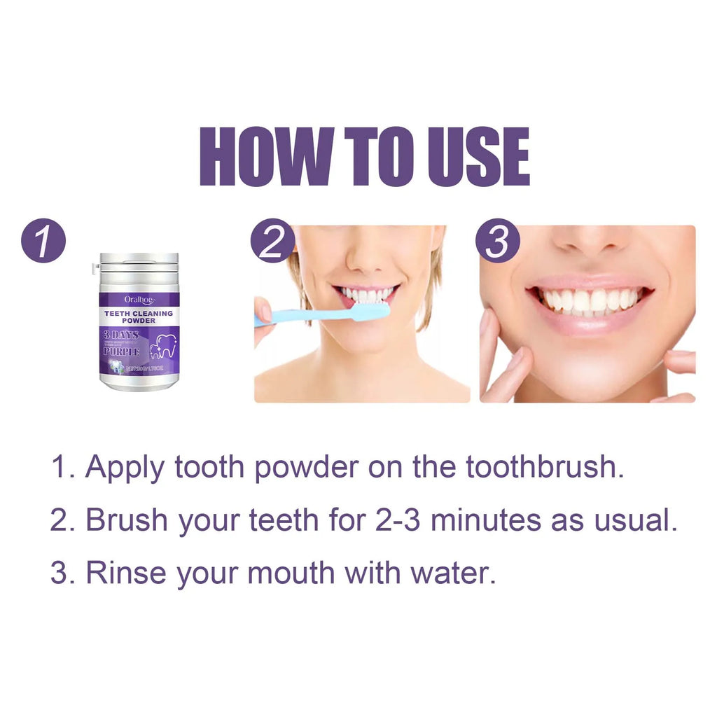 Purple Tooth Cleaning Powder – Whiten, Freshen & Clean Tooth Cleaning Powder Oasis Select