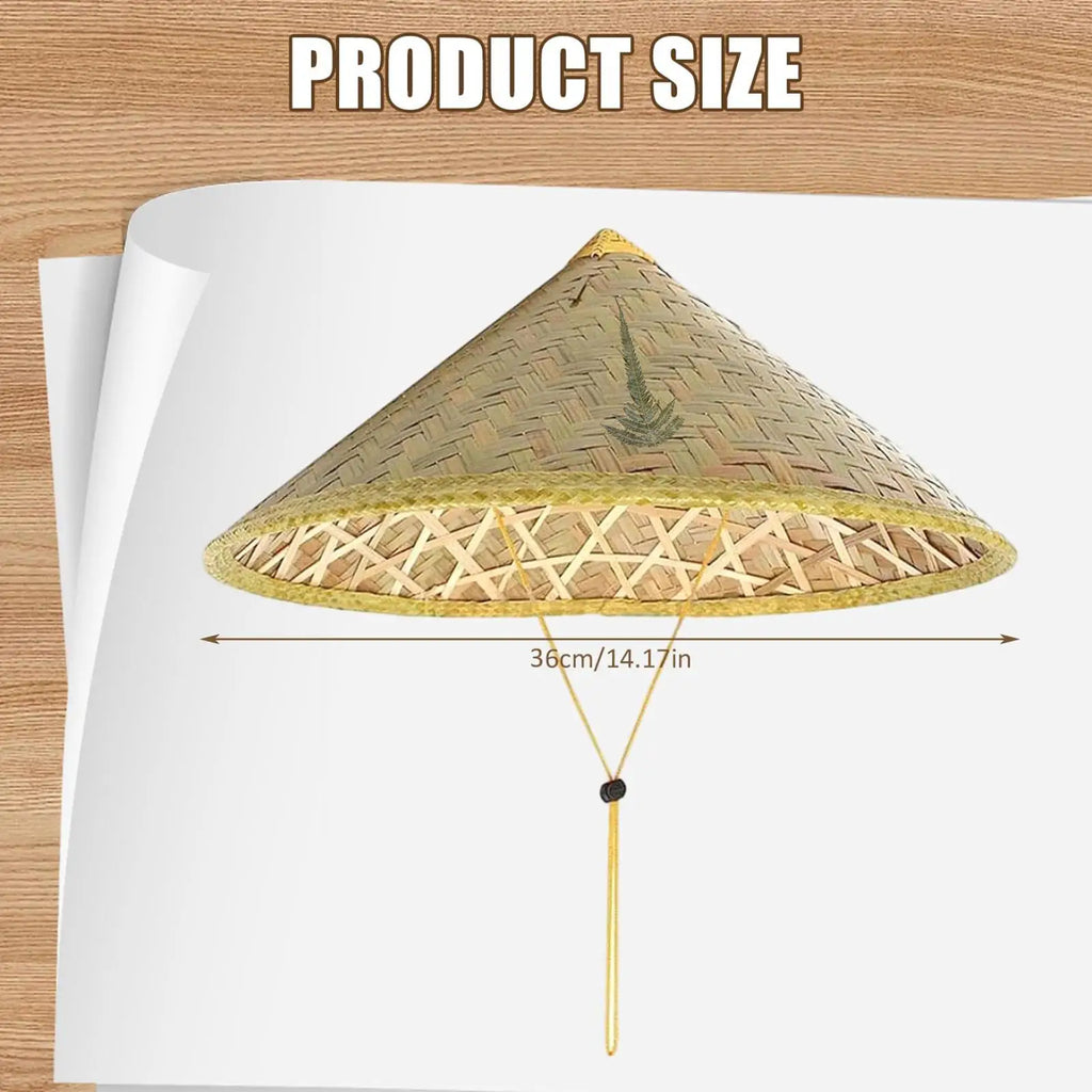 Chinese Retro Straw Hat Fisherman Hat Handmade Weave Straw Bucket Hat Tourism Rain Dance Props Cone Fishing Sunshade Hat Oasis Select