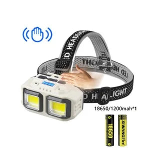 Powerful LED COB Sensor Headlamp 4 Lighting Modes Type-C Rechargeable battery display Waterproof Outdoor Camping Headlight Oasis Select Sensor 1200mAh