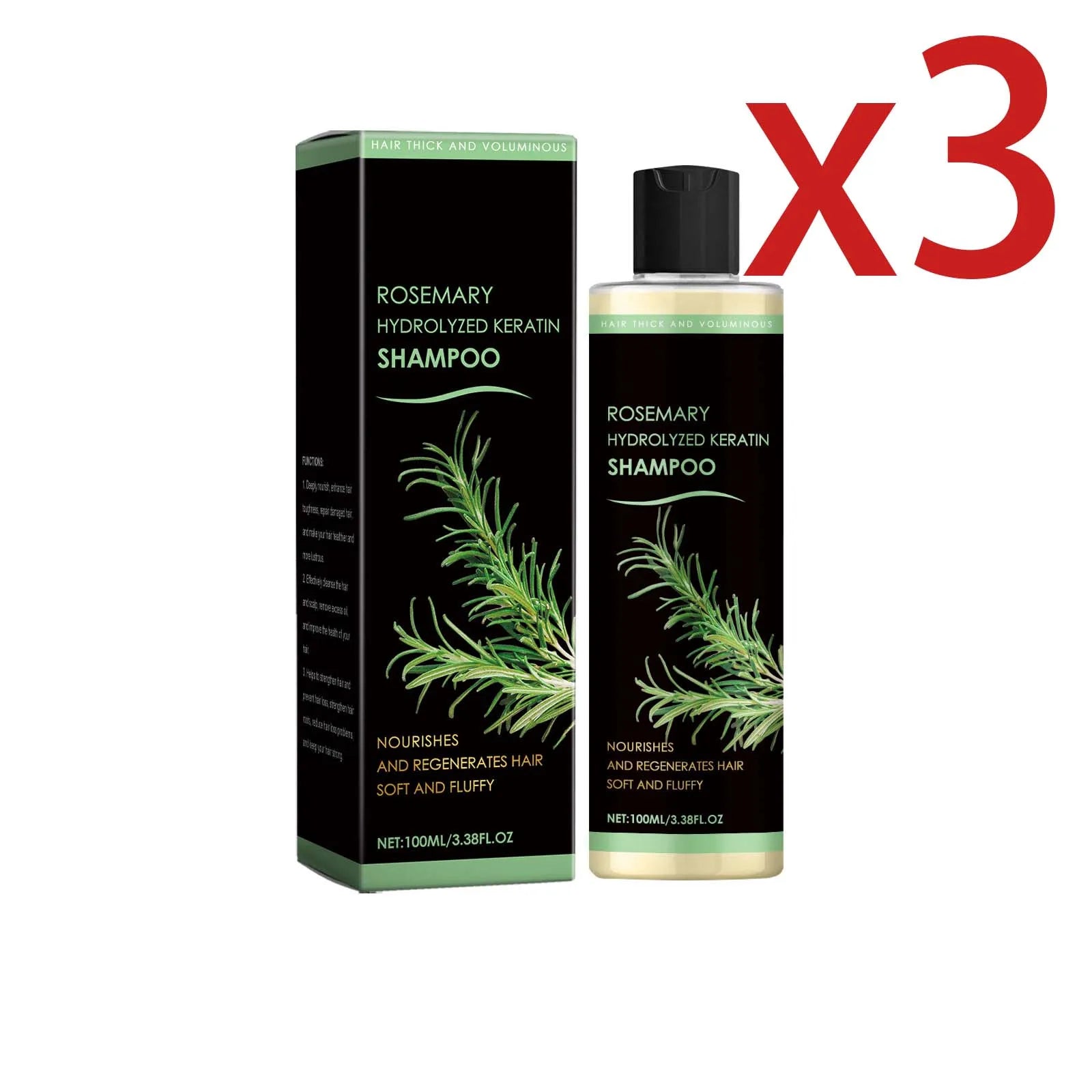Rosemary Dense Hair Shampoo Nourishing Scalp Strengthen Hair Roots Deep Cleaning Improve Scalp Environment Oil-Control Shampoo Oasis Select 3x100ml