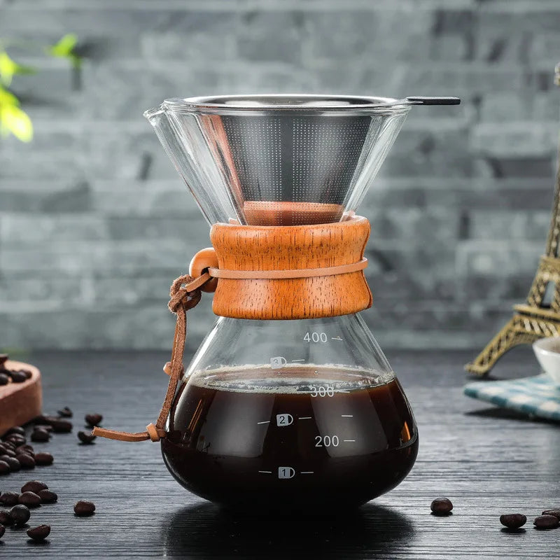 400ml Borosilicate Glass Coffee Pot with Filter | Aihogard