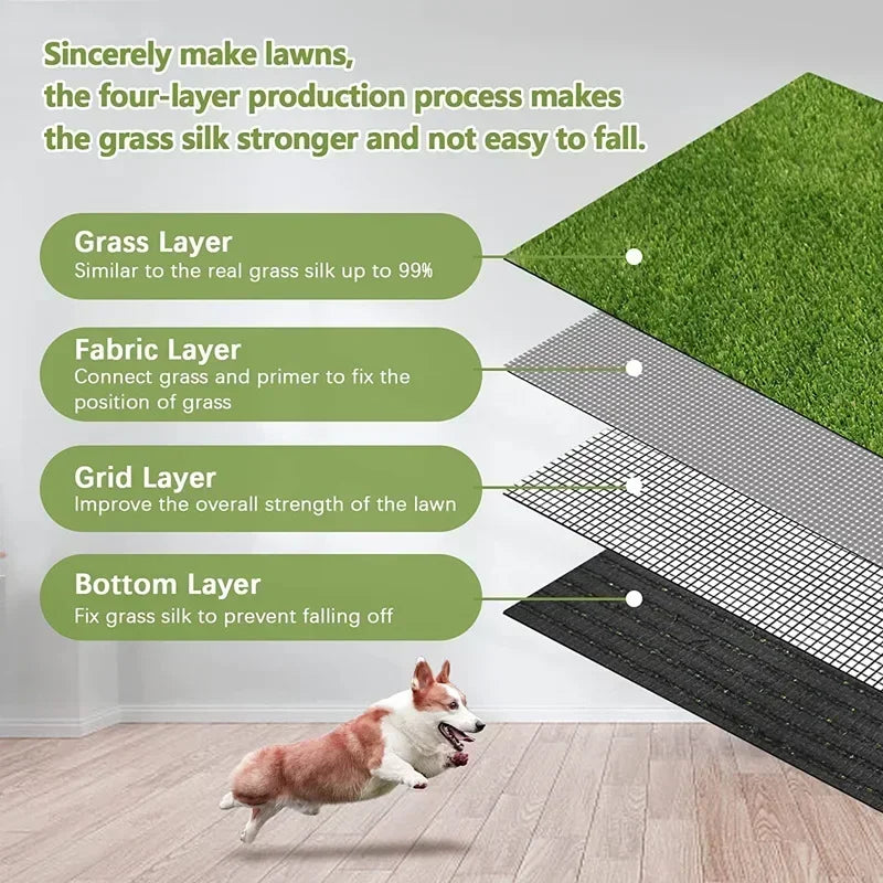 Artificial Turf Dog Potty Training Mat Reusable Grass Rug Replacement Turf Outdoor Lawn Mat Easy To Clean for Balcony Garden Oasis Select