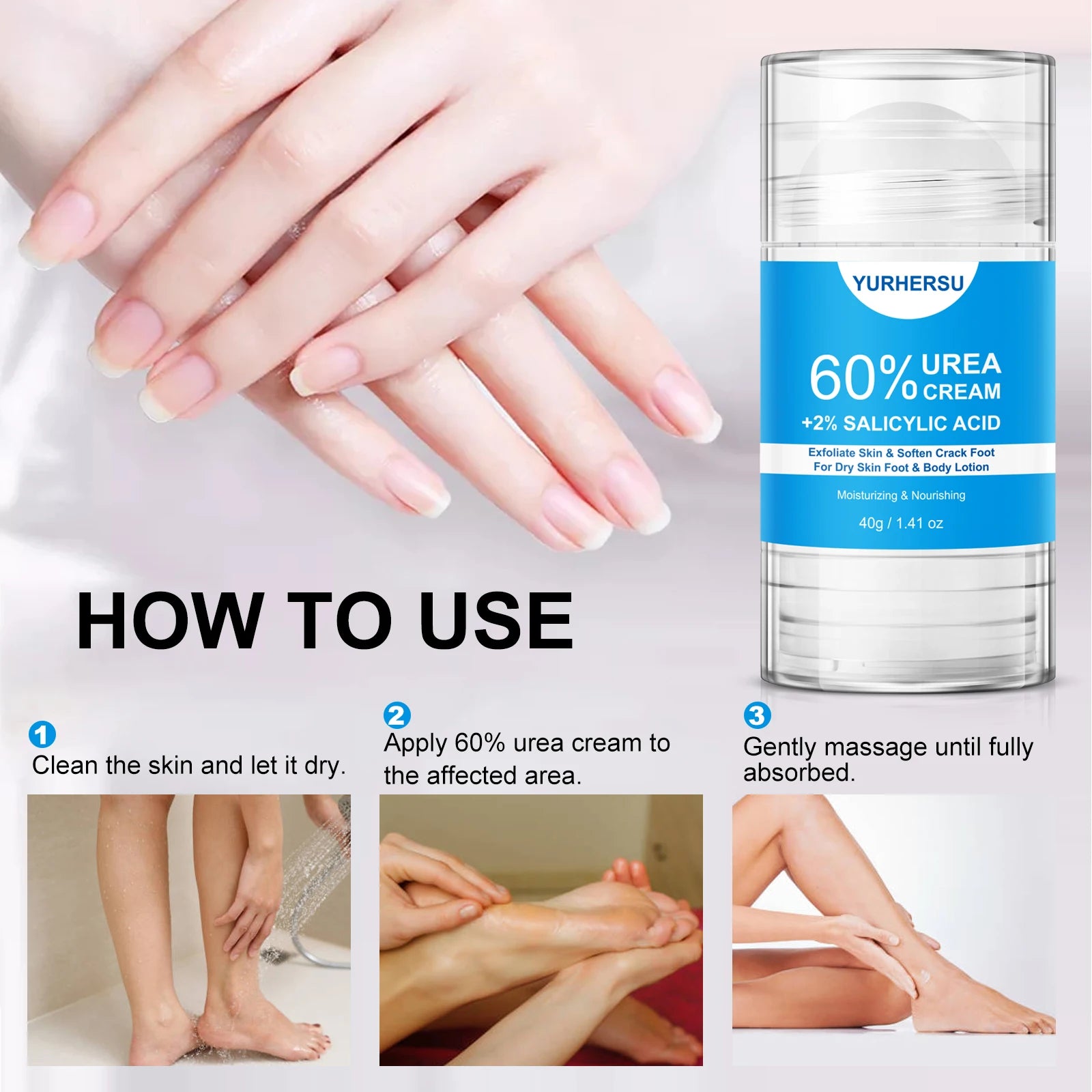 60% Urea Foot Cream Stick – Cracked Heels & Callus Remover