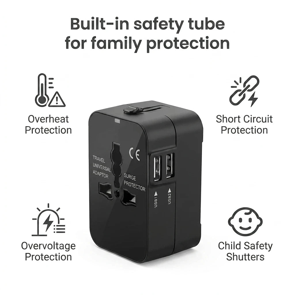 Dual USB Ports Universal Travel Adapter UK to EU Plug Wall Charger AC Power Converter for EU UK US AU Oasis Select