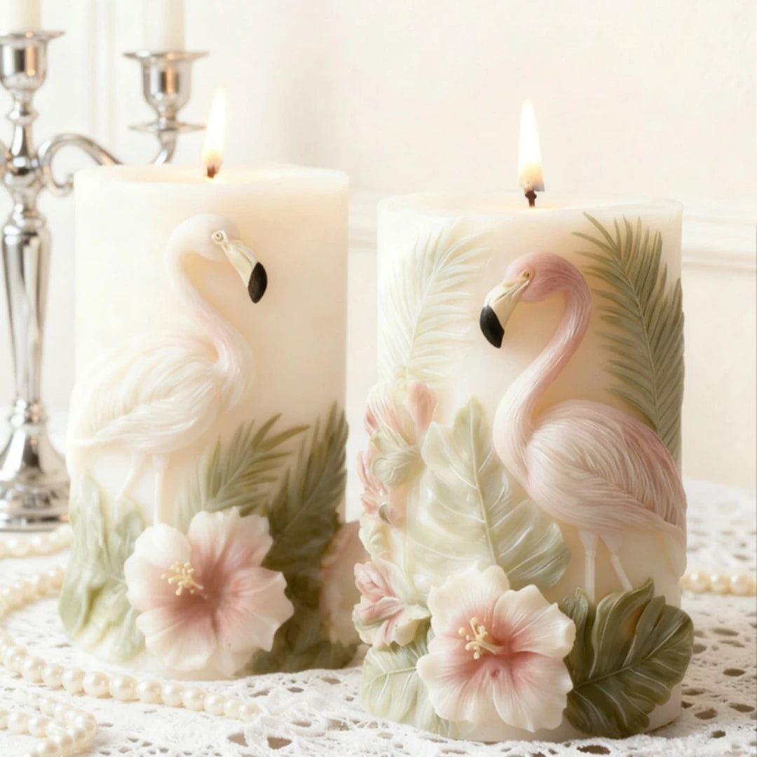 Flamingo 3D Relief Scented Candle Silicone Mold DIY Flamingo Ornament Silicone Mold For Home Decor Oasis Select
