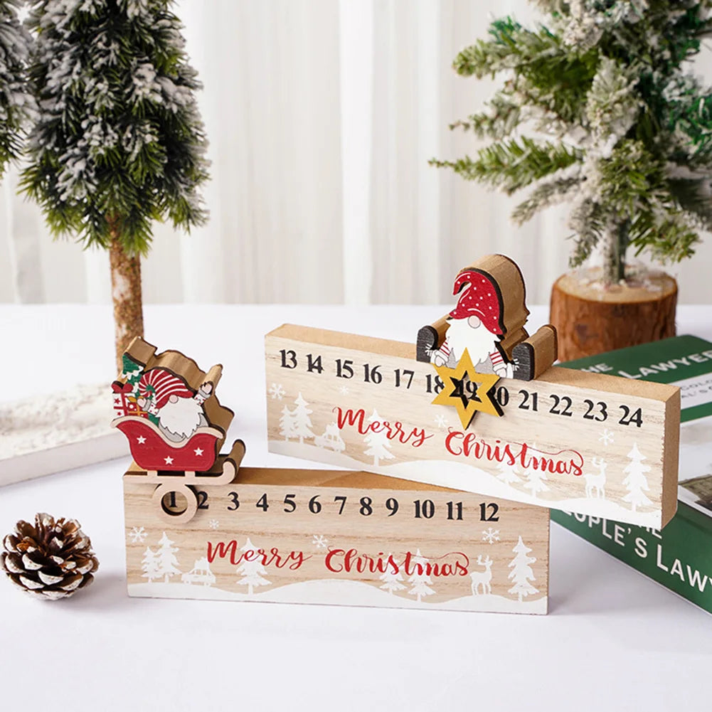 Wooden Santa Advent Countdown Calendar – Reusable Christmas Decor
