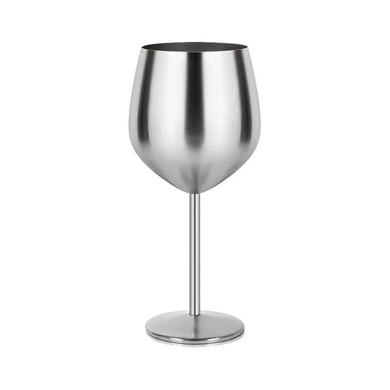 Cocktail Glass Nordic Stainless Steel Durable Tall Champagne Outdoor Metal Red Juice Wine Creative Cup for Bar Party and Home Oasis Select Silver