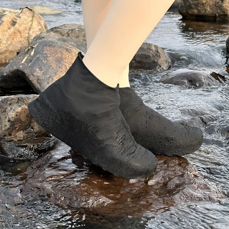 1 Pair Latex Rain Boot Overshoes Travel For Outdoor Use Latex Waterproof Shoe Covers Rainy Day Non-slip Reusable Foot Cover Oasis Select