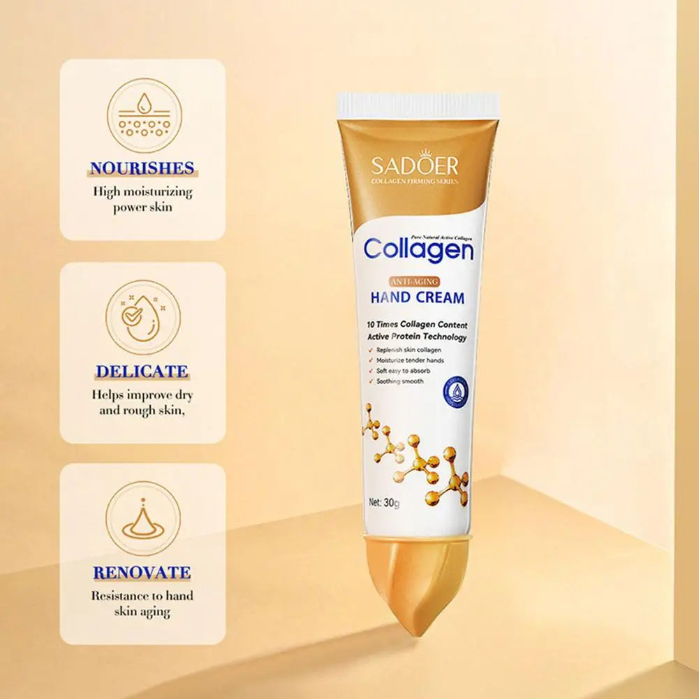 3pcs Sakura/Collagen Hand Cream Hydrating Moisturizing Cherry Blossom Essential Oil Deep Repairing Smoothing Hand Care Cream Oasis Select