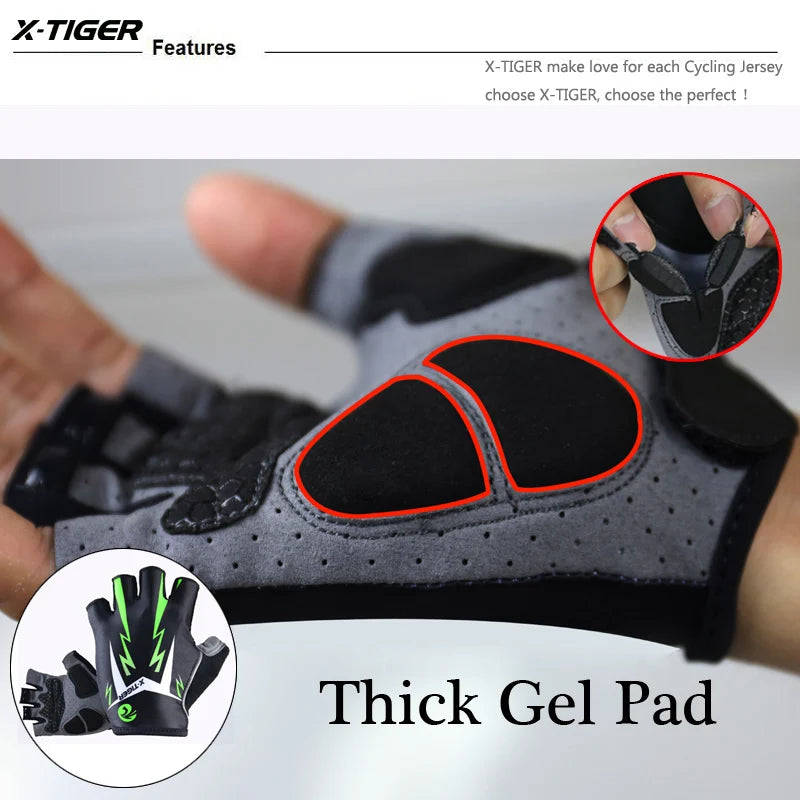 X-TIGER Sports Cycling Gloves Half Finger Men Women MTB Bike Gloves Running Fitness Gym Riding Motorcycle Bicycle Gloves Oasis Select