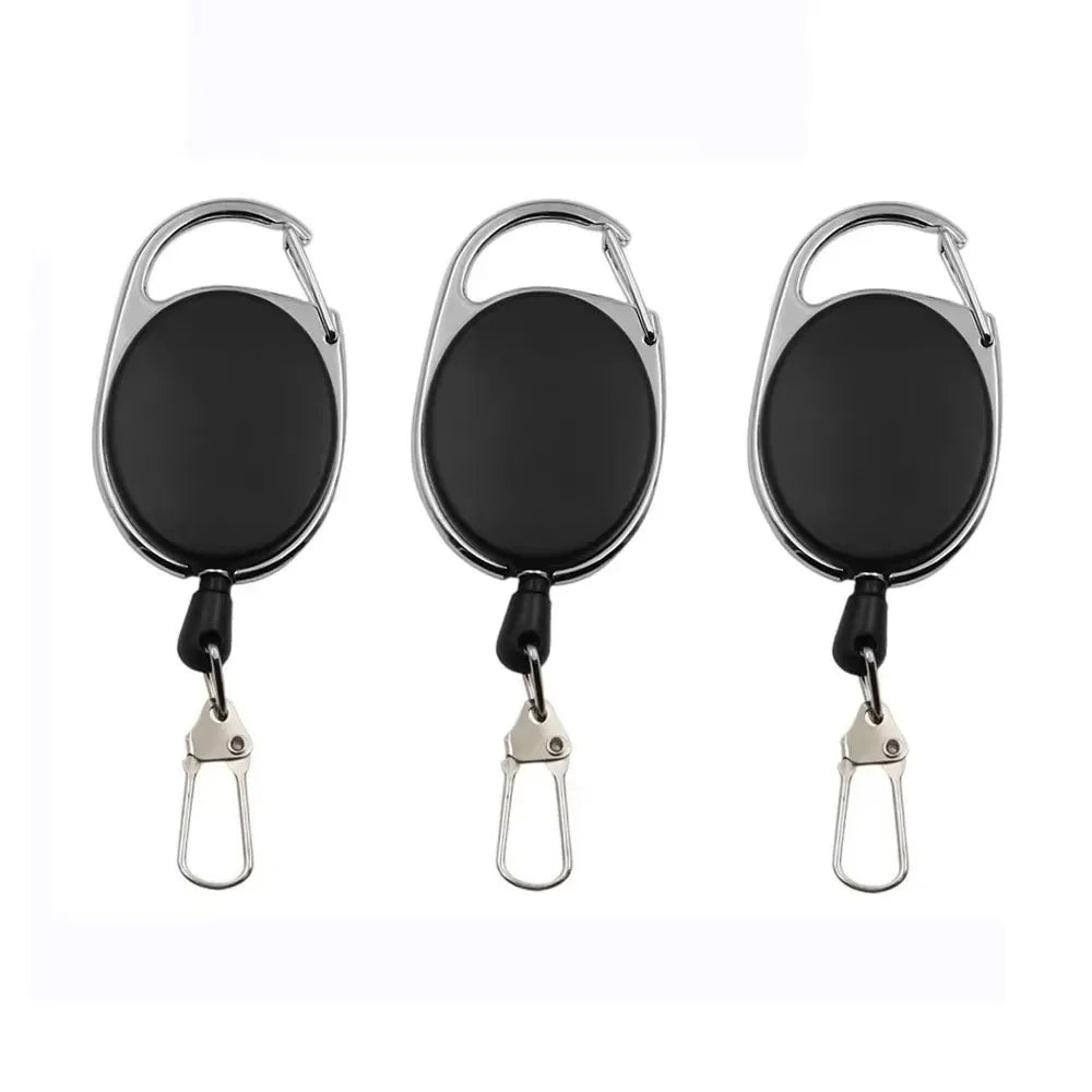 3-24pcs Retractable Keychain Badge Scroll ID Badge Holder Card Holder Backpack Lanyard Hiking Buckle Key Ring Retractable Tool Oasis Select 3pcs