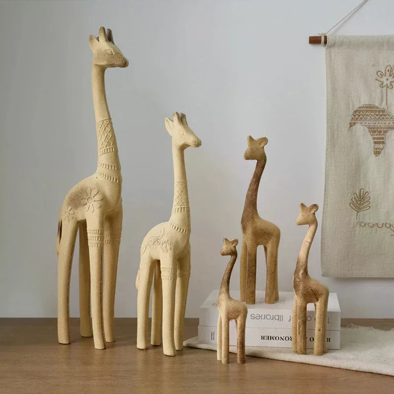 Creative DIY Painted Wooden Animal Sculptures - Horse, Rabbit, Cat, Giraffe- for decorative home accent Oasis Select