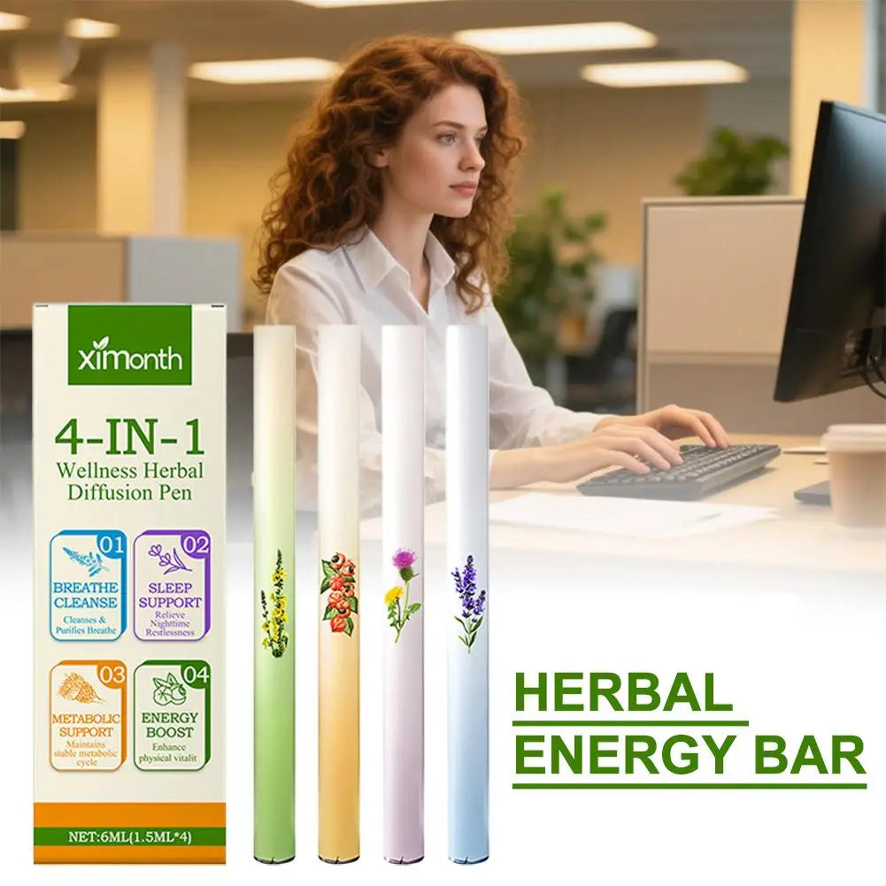 Herbal Diffuser with Mullein/Thyme/Mints Guarana/Green Tea Natural Energy Boost Clear Breathing Support for All Ages Oasis Select