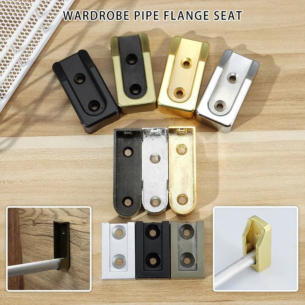 1PC Alloy Clothing Flange Closet Hang Support Tube Bracket Clothes Hanging Rod Holder Furniture Hardware Accessories Tool Oasis Select