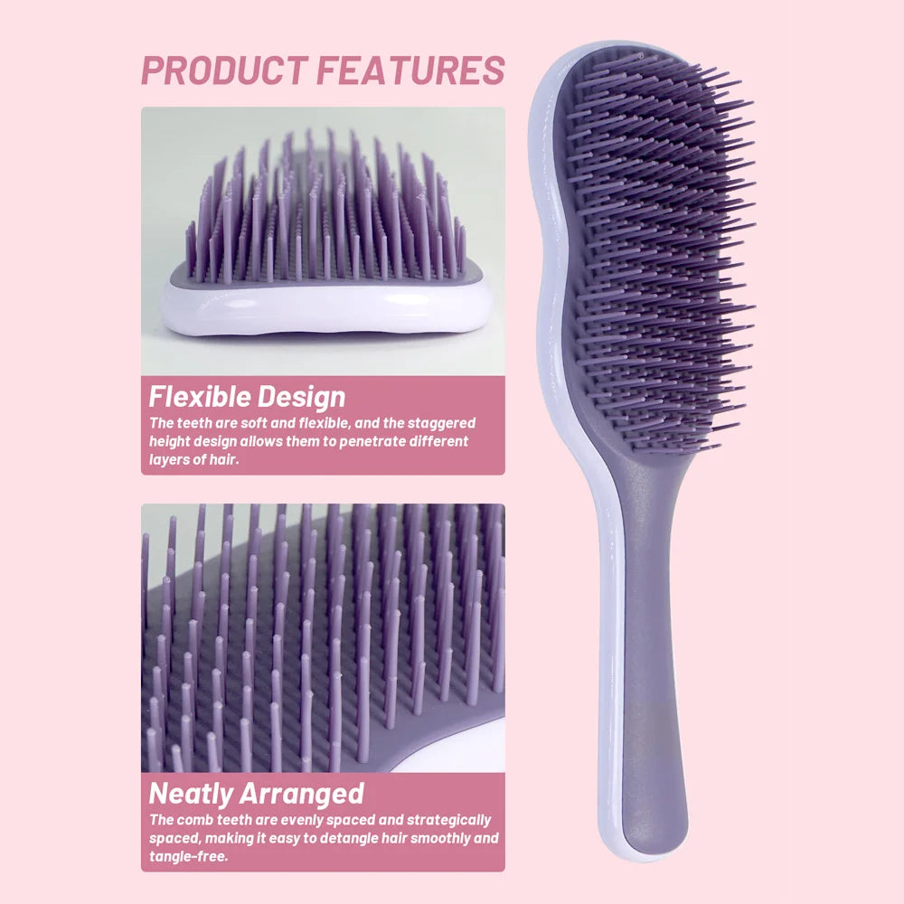 Professional Hair Brush Ergonomic Handle Detangling Smoothing Styling All Hair Types Great Hair Day Everyday Oasis Select
