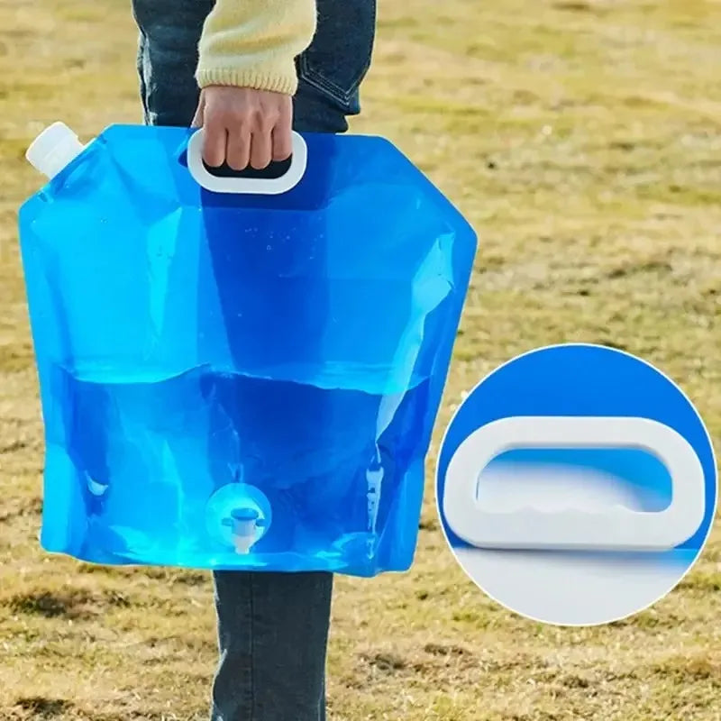 5/10L Camping Water Bag Portable Folding Water Bucket Large Water Container Outdoor Travel Collapsible Pouch Can Camping Supplie Oasis Select