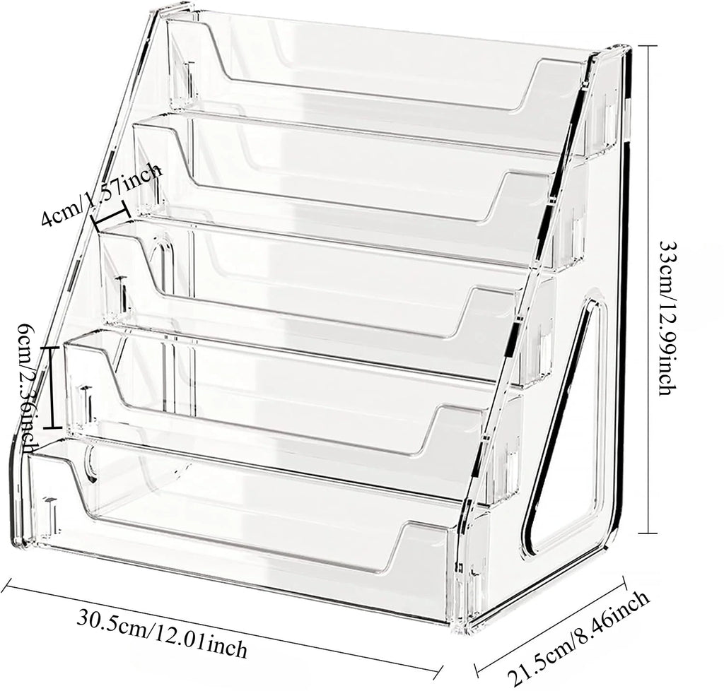 5-Tier Clear Acrylic Card Display Stand Desktop Holder for Graded Sports Cards Football Baseball Basketball Postcards Stickers Oasis Select