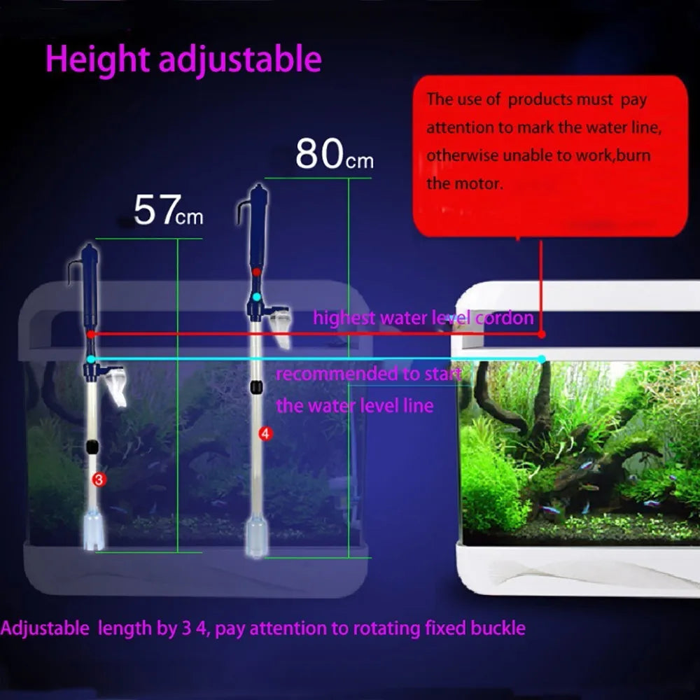 Aquarium Electric Cleaning Vacuum Water Filter Siphon Vacuum Cleaner Fish Tank Water Changer Gravel Cleaner Pump Water Filters Oasis Select