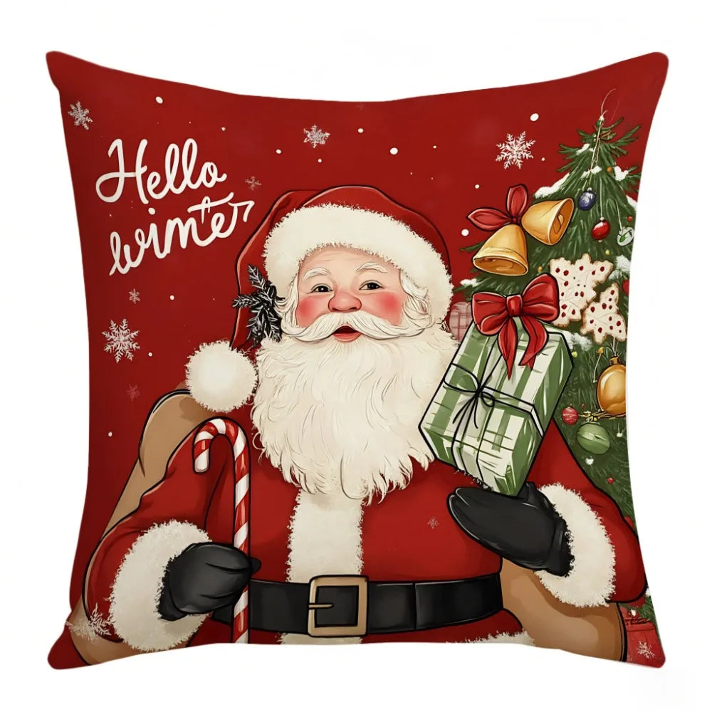 Christmas Cushion Cover 45x45cm – Tree & Snowflake Design