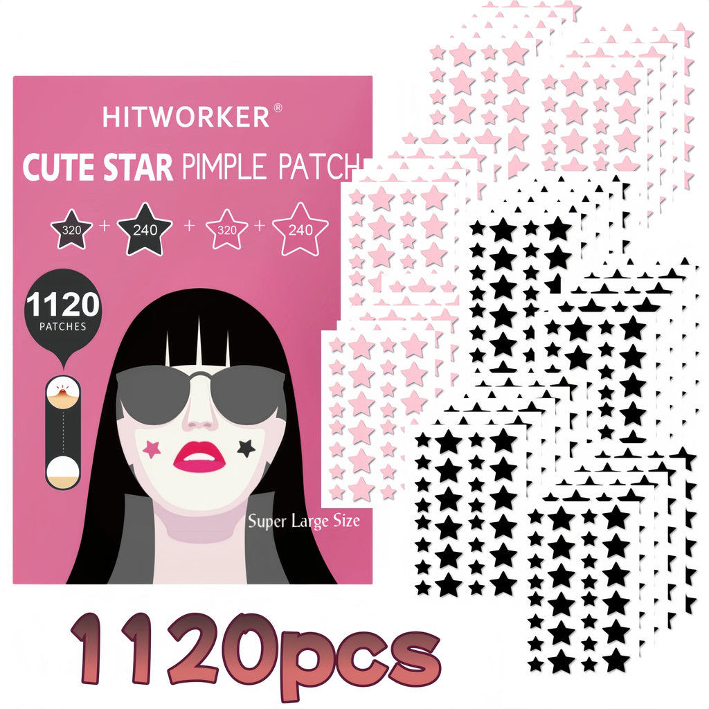 1120 star shaped acne patches per box, alcohol and fragrance free, gentle and effective for removing acne and blemishes Oasis Select 1120pcs