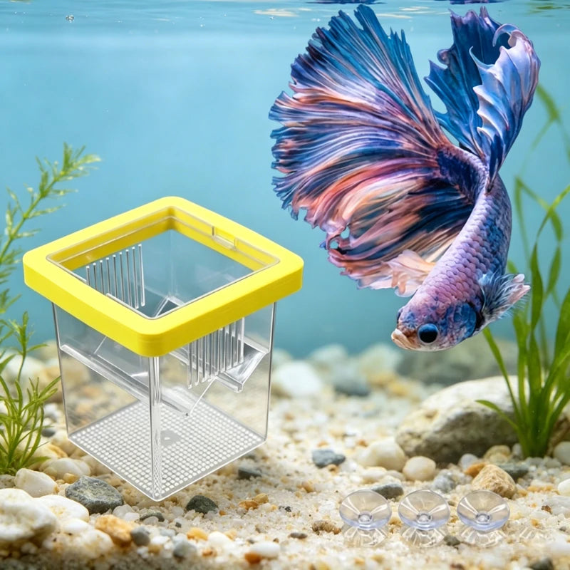 Multifunctional Aquarium Breeding Isolation Box High Clear Double Grid Fish Tank Hatchery Incubator for Small Fishes Oasis Select