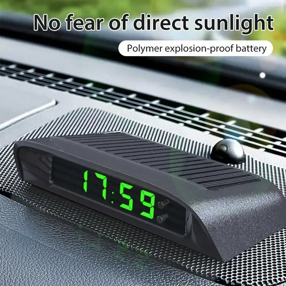 Solar Charging Powered Car Clock Automatic Adjustment Car Clock2 4-Hour 3-level Brightness Auto Internal Stick-On Digital Watch Oasis Select