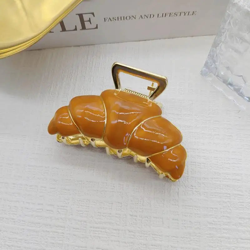 8cm Croissant Hair Claw Clip – Cute Food Series Women & Girls Hair Claw Clip Oasis Select B