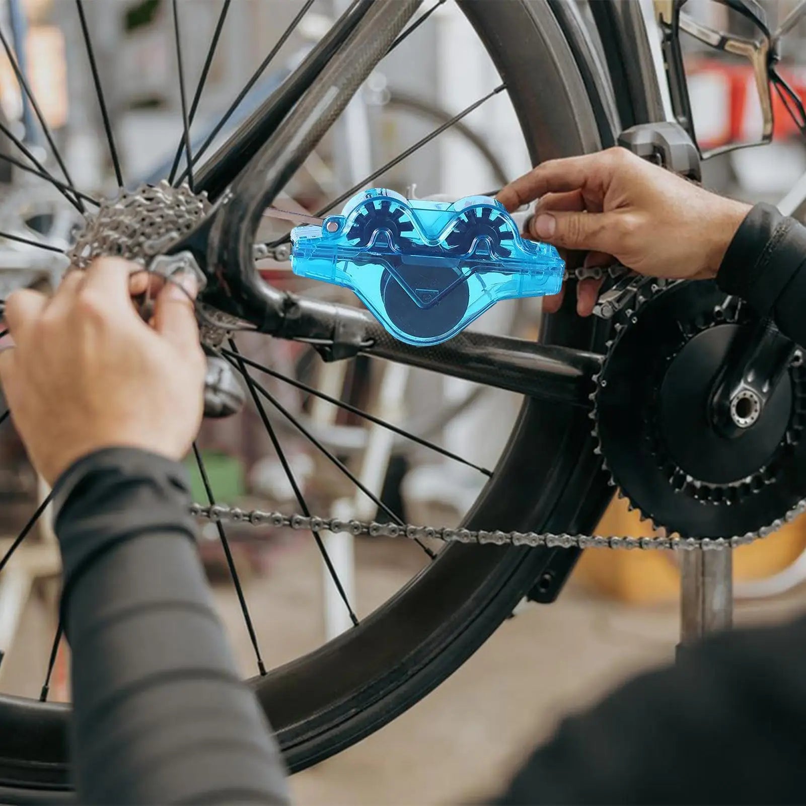 Chain Cleaner Portable Cycling Cleaning Cycle Chain Scrubber Cleans Tool Quick Degreasing Repair Bike Cleaning Tools Bike Wash Oasis Select