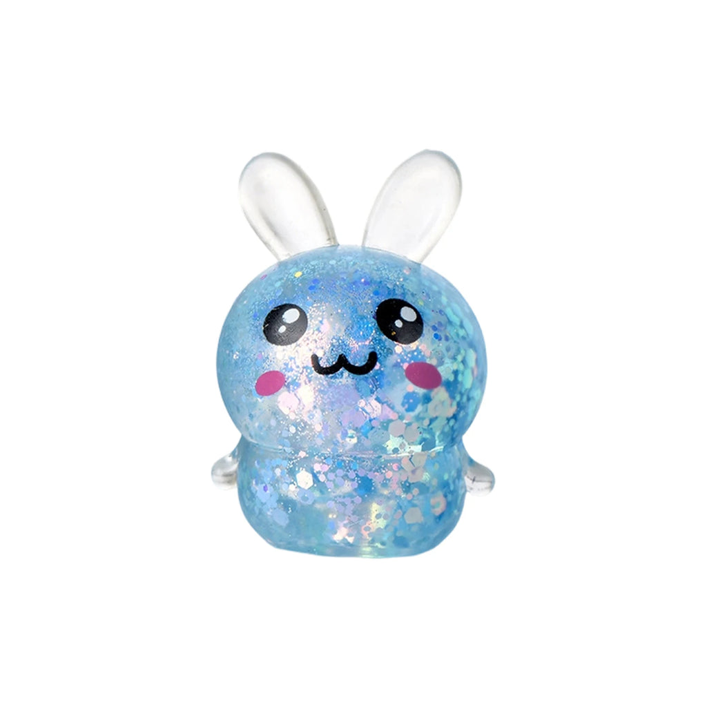 1PCS Squishy Bunny Stress Balls with Light Stress Relief Toy Girls Kids Fidget Toys Colorful Rabbit for Easter Basket gifts Oasis Select Blue One Size