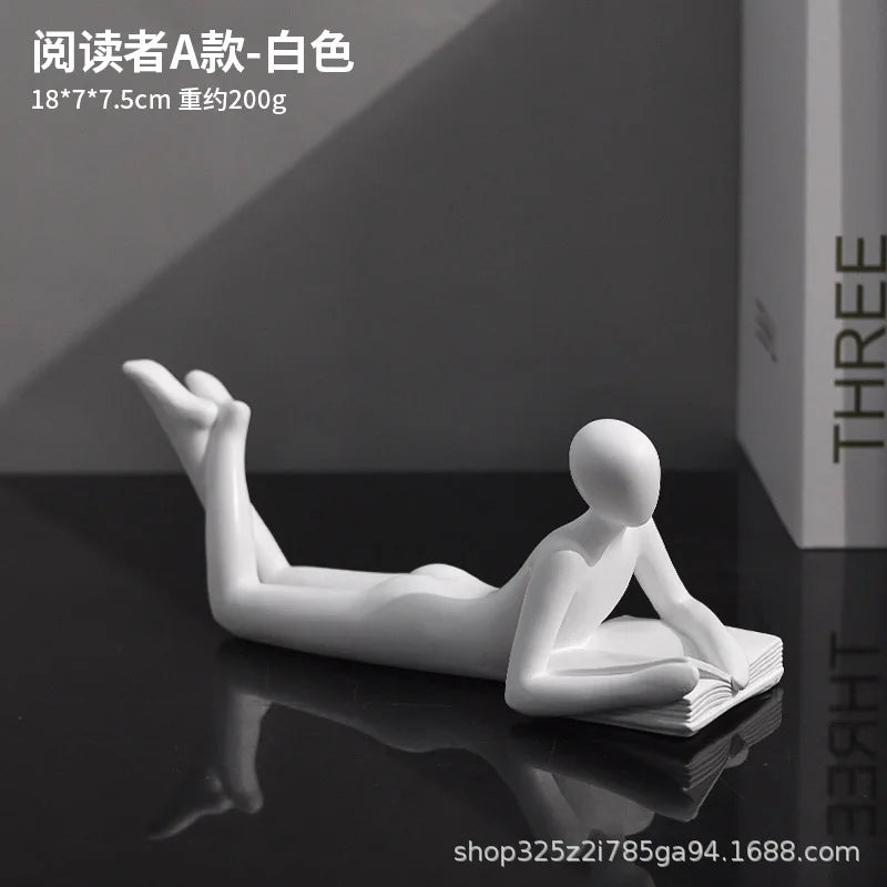 The New Creative Thinker Reads The Decoration Piece Modern Simple Home Living Room Abstract Decoration Gift Oasis Select A White