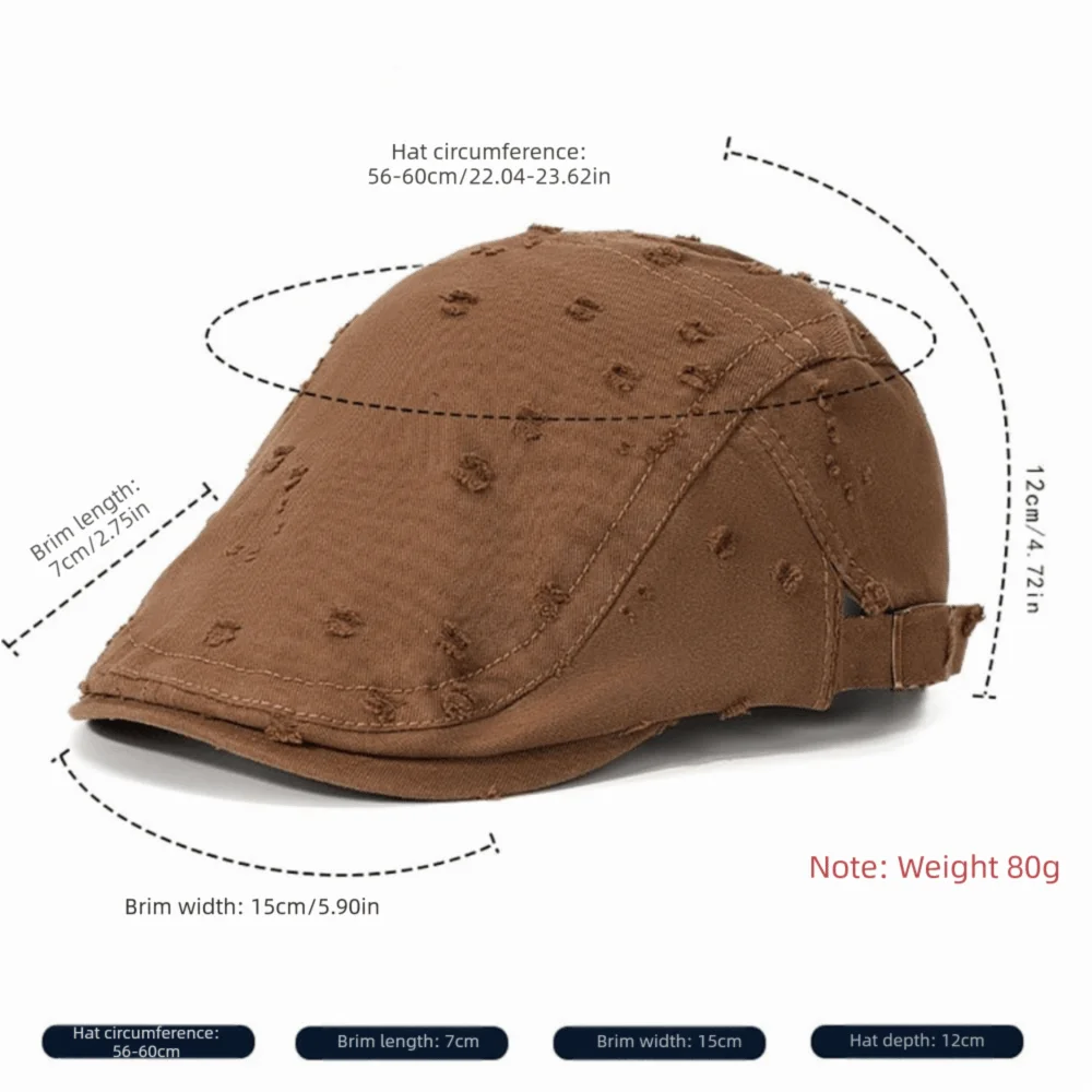 Fashion Hole Sketching Beret Hat Cotton Adjustable Painter Hat Soft Newsboy Hat Hip Hop Oasis Select