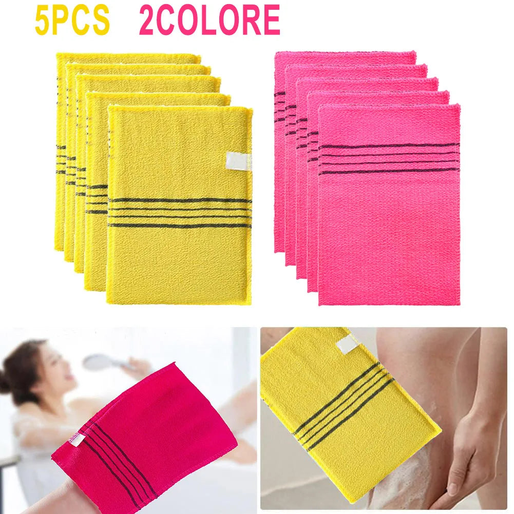 Korean Exfoliating Bath Washcloth Body Scrub Towel 5 Pack Exfoliating Washcloth Oasis Select