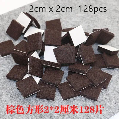 18-128 PCS Felt Chair Leg Pads 5mm Thick Floor Scratch Protector Mat Mute Non-slip Self Adhesive DIY Furniture Accessories Oasis Select Brown Square 2cm