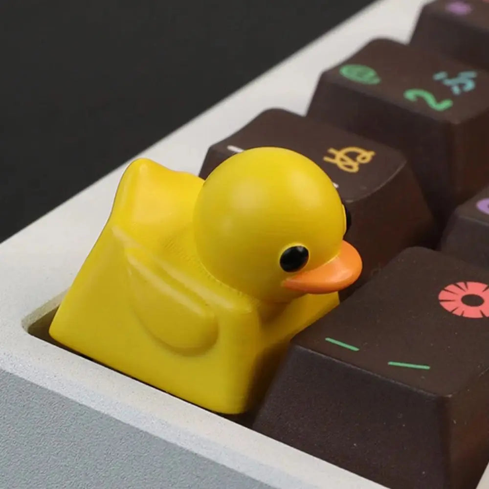 Resin Duck Keyboard Keycap Desktop Decor Creative Design Mechanical Keyboard Cap Cartoon Yellow ESC Keycap Replacement Parts Oasis Select