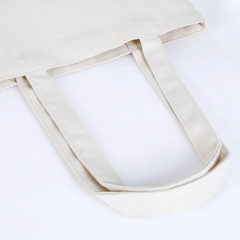 Reusable Foldable Shoulder Handbag Eco-Friendly Women Ladies Large Cotton Fabric Canvas Tote Bag For Market Shopping Bags Blank Oasis Select