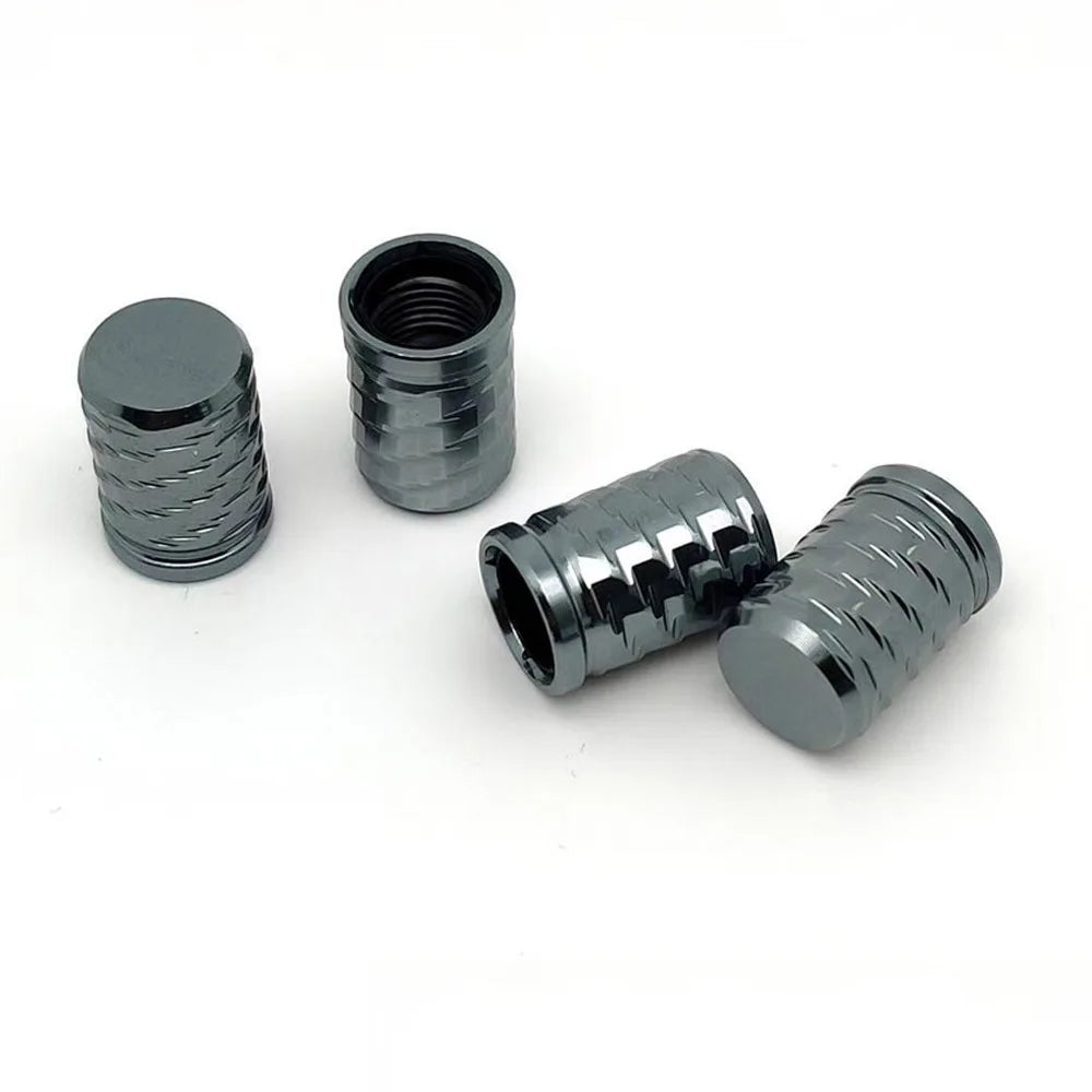 4Pcs Tire Valve Stem Caps Aluminum Alloy with Plastic Inner Liner Corrosion Resistant for Cars Trucks SUVs Motorcycles Bikes Oasis Select Grey-4Pcs